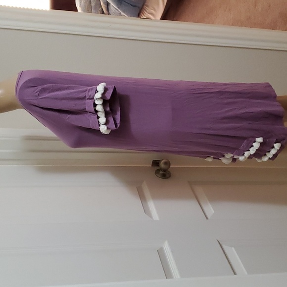 Jodifl S pom pom trim relaxed fit drop sleeve casual fun girly dress - Picture 5 of 9